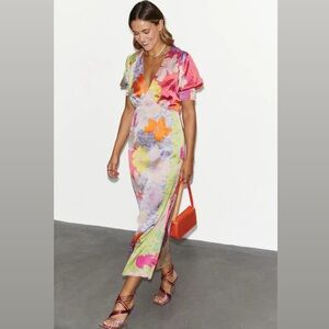 NWT Never Fully Dressed Puff Sleeve Floral Print Maxi Dress